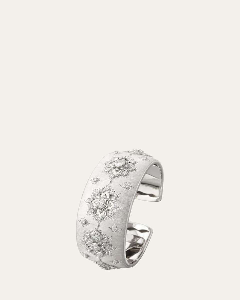 Opera High Jewelry 18K White Gold Diamond Cuff Bracelet, 2.5